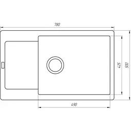 Гранітна мийка Globus Lux Malabi мокко 780x500мм 000023491, Сірий - мініатюра 6