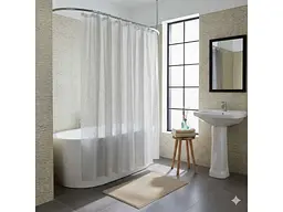 Штора для ванної DARIANA 180x180см білий (фіранка) PEVA 12 кілець WB57-white