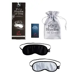 Набір масок Fifty Shades of Grey No Peeking 2 шт. чорний-білий - мініатюра 3