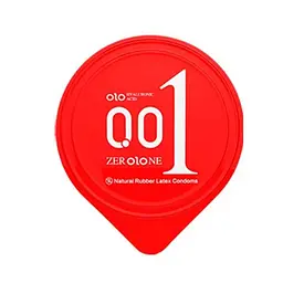 Гладкі презервативи ультратонкі Olo RED 0,01мм Ваніль подвійна змазка M 51-54 мм 10 шт - мініатюра 2