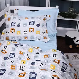 Простирадло на резинці MirSon Poplin Line Kids 09 Sleeping Animals 180x200 см (2200009720833) - мініатюра 5