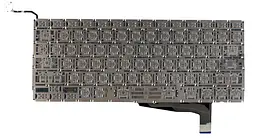 Клавіатура для ноутбука Apple MacBook Pro (A1286) (2011, 2012) з підсвічуванням (Light), Black, (No Frame), без (SD), RU (горизонтальний ентер) - мініатюра 2