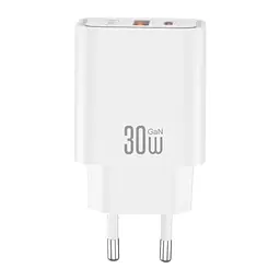 Зарядний пристрій XO 1xUSB 22.5W + 1xUSB-C PD30W white (CE42.white)