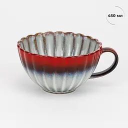 Чашка Elisey Омбре червоний з сірим 450 мл (19311-003) - мініатюра 2