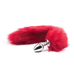 Анальна пробка з хвостом Toyz4lovers Long Fox Tail, 40 см (червоний) - мініатюра 3