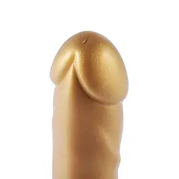Золотий фалоімітатор Hismith 6.8″ Golden Silicone Dildo, система KlicLok - мініатюра 5