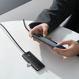 USB-хаб Baseus Lite Series 4-in-1 Hub Adapter Black (WKQX030101) [136670] - мініатюра 11