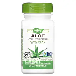 Натуральна добавка Nature's Way Aloe Latex With Fennel, 100 вегакапсул