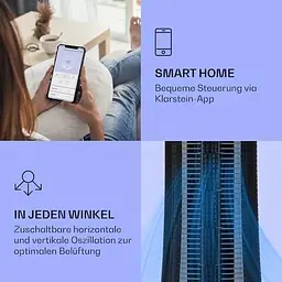 Мобільний кондиціонер-вентилятор Klarstein Skyscraper Ice Smart 4-в-1 (10040208) - мініатюра 3