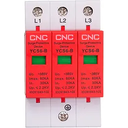 Обмежувач імпульсних перенапруг CNC YCS6-B 3P 30-60KA 385V