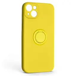 Силиконовый чехол для Apple iPhone 14 Plus, Icon Ring, желтый, панель-накладка, с кольцом-подставкой на 360°, противоударный, возможность использования магнитных держателей, ArmorStandart (ARM68700)