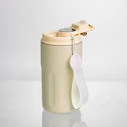 Термочашка Coffee 400 мл з ремінцем та датчиком температури, білий Yiwu HP-GM-2 - мініатюра 3