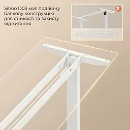 Геймерський стіл Sihoo D03 White (D03-106/D03-107) - мініатюра 11