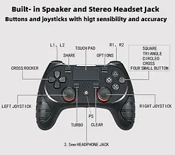 Геймпад джойстик DoubleShock S8P Wireless PS4 Double Motor Vibration DUALSHOCK 4 Black - мініатюра 6