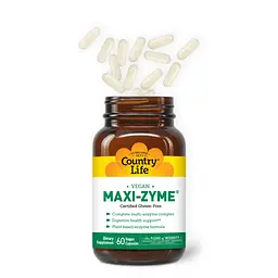 Мультиферментна добавка Country Life Maxi-Zyme Caps 60 вегетаріанських капсул - мініатюра 2