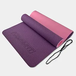 Килимок для йоги та фітнесу EasyFit TPE+TC 6мм двошаровий фіолетовий-рожевий (EF-1924-VP) - мініатюра 3