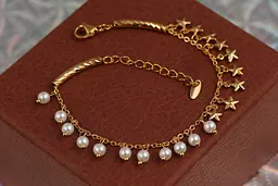 Браслет Xuping Jewelry конфітюр з перлинами 17 см 10 мм золотистий