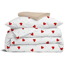 Комплект постільної білизни Cosas Cherry hearts Підлітковий червоний (CherryHearts_El90-12Magnolia_155)