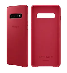 Чохол шкіряний протиударний Official Leather Cover EF-VG973LREGRU для Samsung Galaxy S10 (6.1") Red - мініатюра 4