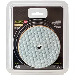 Круг алмазний Alloid Building Tools Hexagon шліфувальний на липучці 100 мм зерно 200 (DD-63388) - мініатюра 4