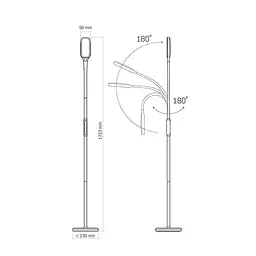 Торшер Videx LED TF07B 14W 3000-5500K чорний (VL-TF07B) - мініатюра 3