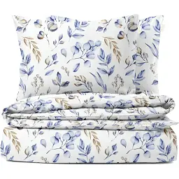 Комплект постільної білизни Cosas полуторний без простирадла STEPPE FLOWERS CS1 160 x 220 см (FoliageBeigeBlue_160_2)