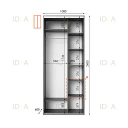 Шафа-купе Idea серія 1 100 x 60 x 240 см Венге темний - мініатюра 2