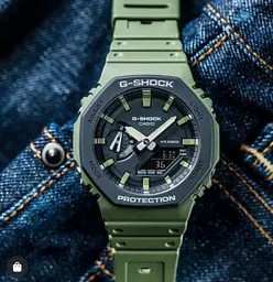 Удароміцні полімерні наручний годинник Casio оригінал Японія G-Shock GA-2110SU-3AER з полімерним ремінцем - мініатюра 3