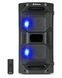 Колонка портативна 2.0 Real-El X-757 Black, 2 x 25 Вт, пластиковий корпус, Bluetooth, MicroSD / USB, FM - приймач, живлення від акумулятора, 8000мА x год, керування збоку - мініатюра 6