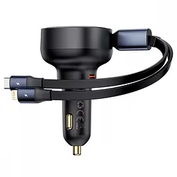 АЗП Baseus Enjoyment Pro 60W (Type-C) + Retractable Type-C+Lightning Cables, в асортименті - мініатюра 10