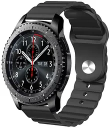 Ремінець силіконовий 22мм для Xiaomi Amazfit Pace | Stratos | GTR 47mm LineS BeWatch Чорний - мініатюра 2
