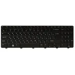 Клавiатура для ноутбука DELL Inspiron N5010 чорний, чорний фрейм (big Enter)