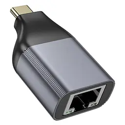 Перехідник Hoco UA35 Type-C to RJ45 Metal grey - мініатюра 3