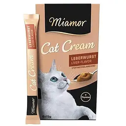 Рідкі ласощі для котів Miamor Cream Leberwurst МІАМОР Лівер крем 6 шт по 15 г