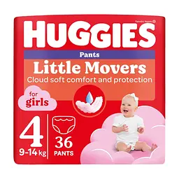 Підгузки Huggies Little Movers/Pants 4 (9-14 кг) Jumbo для дівчаток 36 шт (5029053564258)