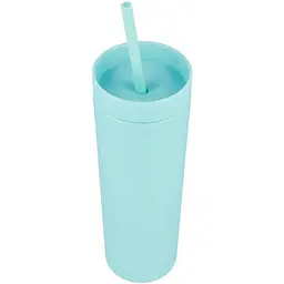 Охолоджуюча матова склянка 473 мл BPA-Free з трубочкою 21х6.5см light blue