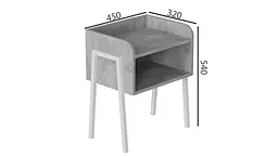 Тумба модульна Ferrum-decor Джузі 540x450x320 метал Білий ДСП Бетон 16 мм (FRD-102981) - мініатюра 3