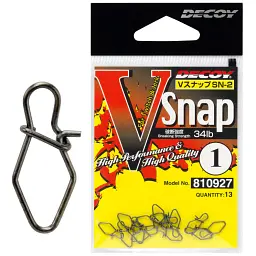 Застежка Decoy SN-2 V Snap 1 34lb (13 шт/уп)