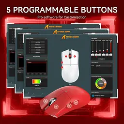 Миша бездротова ігрова Attack Shark X11 PAW3311 22000 DPI 2,4G+Bluetooth Red - мініатюра 7