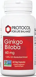 Гінкго Білоба для нервової системи Protocol for Life Balance Ginkgo Biloba 60 мг 60 вег капс