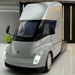 Колекційна металева модель вантажівки Автопром Tesla Semi Truck із зарядною станцією, інерцією, світлом та звуком 1:24 - мініатюра 7