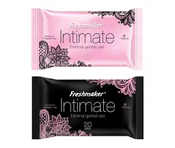 Вологі серветки для інтимної гігієни Freshmaker Intimate 20 шт. Інтимні серветки