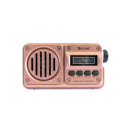 Радіоприймач на сонячній батареї FM золотистий портативне радіо колонка FM/USB/TF Golon RX-499VS - мініатюра 4