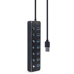 Концентратор Gembird USB 3.0 7 ports (UHB-U3P7P-01) - мініатюра 2