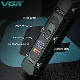 Професійний бездротовий тример для волосся VGR V-696 машинка для стрижки акумуляторний тример для бороди та окантовки - мініатюра 5