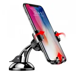 Автомобільний тримач холдер Baseus Osculum Type Gravity Car Mount SUYL-XP0S Black-Silver - мініатюра 6
