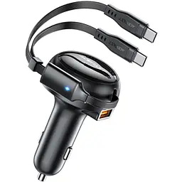 Автозарядка Acefast 3xUSB 53W (2xUSB-C+USB-A) + cable USB-C 2in1 B13 (6974316282921) - мініатюра 6