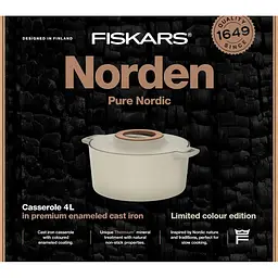 Каструля чавунна Fiskars Norden 4л колір береза (1071127) - мініатюра 6