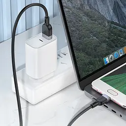 Дата кабель Hoco X109 Energy silicone USB to Type-C 1 м Black - мініатюра 5