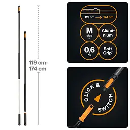 Ручка телескопічна Fiskars OneClick M (1080671) - мініатюра 2
